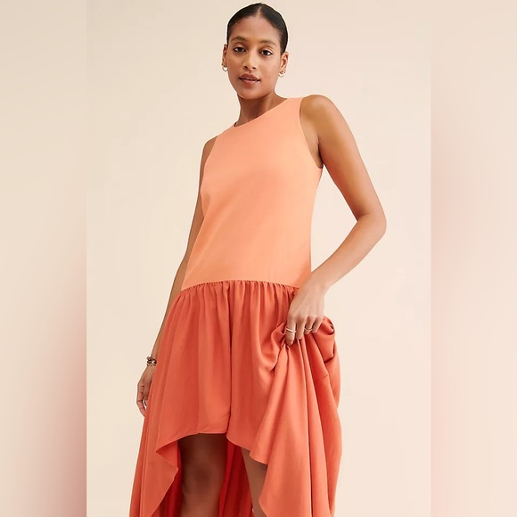 Hutch Orange Asymmetrical Halter Sundress Resort Wear - Picture 5 of 5